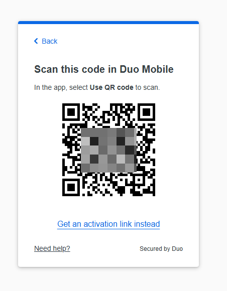 Scan this code in Duo Mobile screen