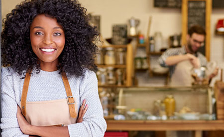 woman in a restaraunt